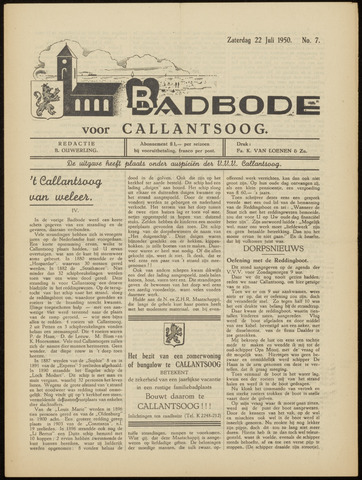 Badbode voor Callantsoog 1950-07-22