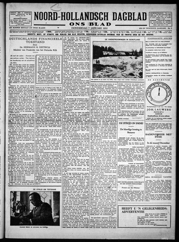 Noord-Hollandsch Dagblad : ons blad 1932-01-07