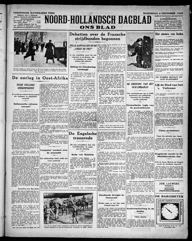 Noord-Hollandsch Dagblad : ons blad 1935-12-04