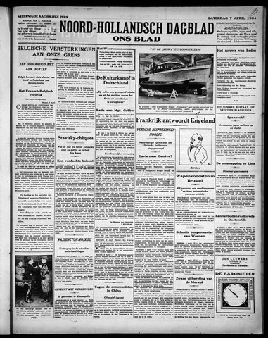 Noord-Hollandsch Dagblad : ons blad 1934-04-07