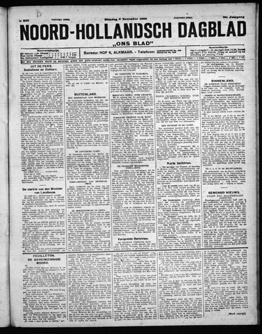 Noord-Hollandsch Dagblad : ons blad 1925-11-03