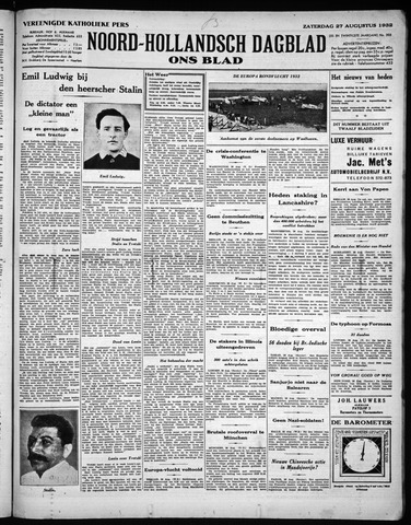 Noord-Hollandsch Dagblad : ons blad 1932-08-27