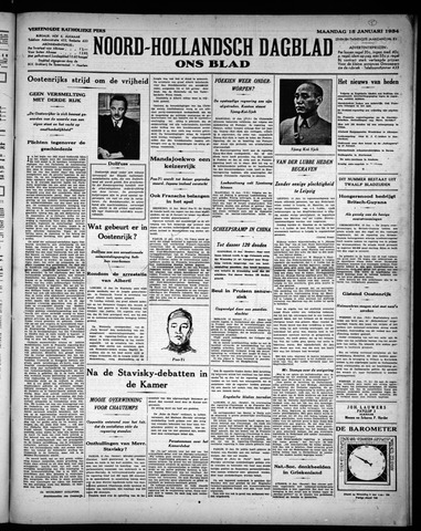 Noord-Hollandsch Dagblad : ons blad 1934-01-15