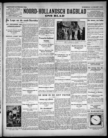 Noord-Hollandsch Dagblad : ons blad 1934-03-14