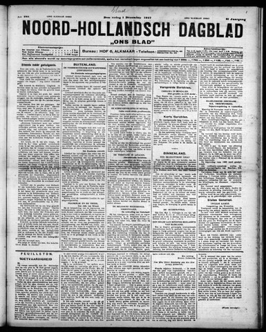 Noord-Hollandsch Dagblad : ons blad 1927-12-01