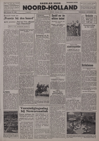 Dagblad Noord-Holland, Schager editie 1942-09-09