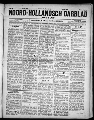 Noord-Hollandsch Dagblad : ons blad 1924-03-29