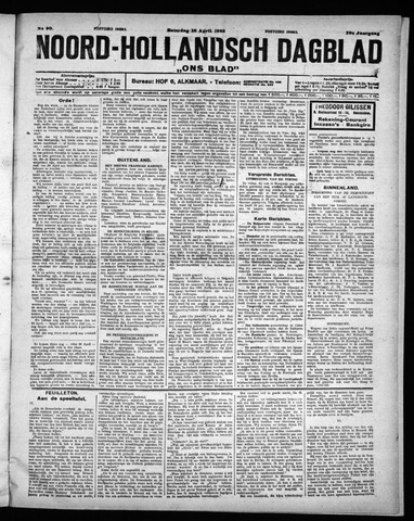 Noord-Hollandsch Dagblad : ons blad 1925-04-18