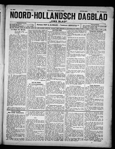 Noord-Hollandsch Dagblad : ons blad 1924-10-06