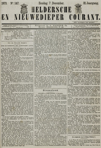 Heldersche en Nieuwedieper Courant 1873-12-07