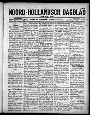 Noord-Hollandsch Dagblad : ons blad 1926-04-28
