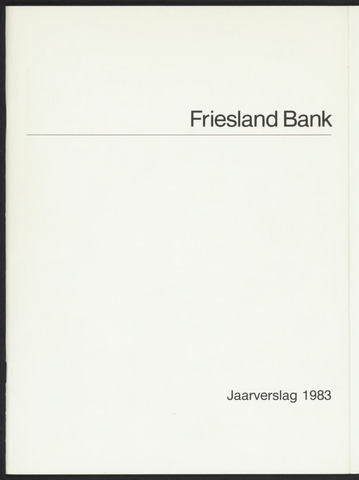 Jaarverslagen Friesland Bank 1983