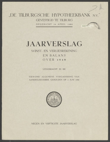 Jaarverslagen Tilburgsche Hypotheekbank 1949-01-01