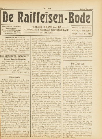 blad 'De Raiffeisen-bode' (CCRB) 1918-07-01