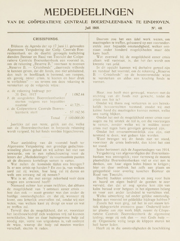 blad 'Mededeelingen' (CCB) 1918-07-01