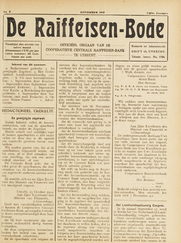 blad 'De Raiffeisen-bode' (CCRB) 1919-11-01