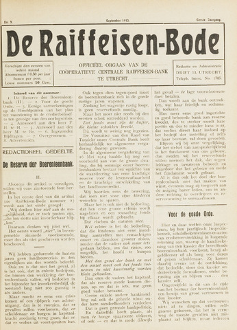 blad 'De Raiffeisen-bode' (CCRB) 1915-09-01
