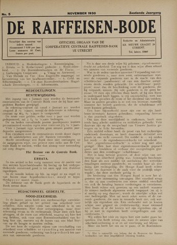 blad 'De Raiffeisen-bode' (CCRB) 1930-11-01