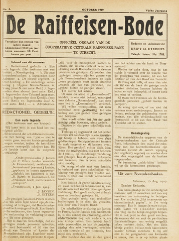 blad 'De Raiffeisen-bode' (CCRB) 1919-10-01