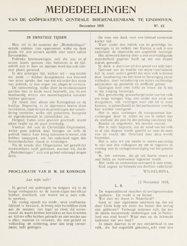 blad 'Mededeelingen' (CCB) 1918-12-01