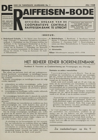 blad 'De Raiffeisen-bode' (CCRB) 1938-07-01