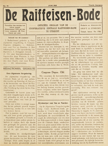 blad 'De Raiffeisen-bode' (CCRB) 1919-06-01