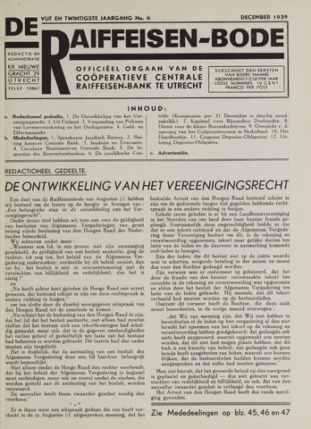 blad 'De Raiffeisen-bode' (CCRB) 1939-12-01