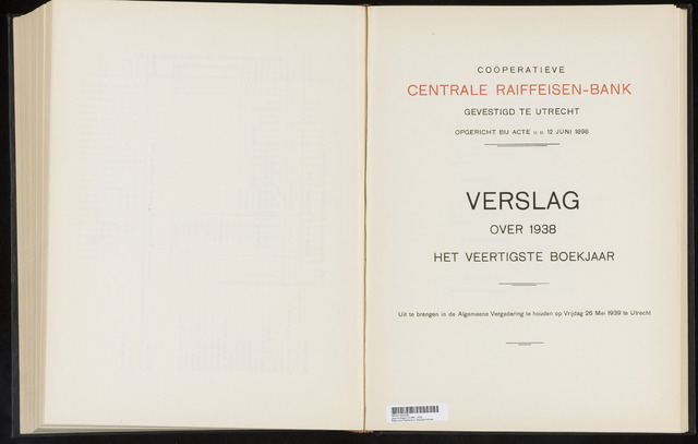 Jaarverslagen Coöperatieve Centrale Raiffeisen-Bank 1938-12-31