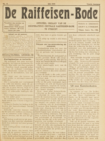 blad 'De Raiffeisen-bode' (CCRB) 1919-05-01