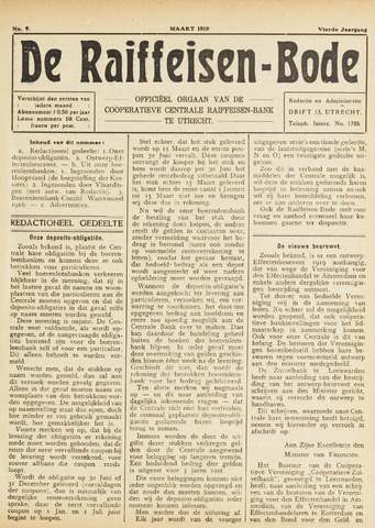 blad 'De Raiffeisen-bode' (CCRB) 1919-03-01