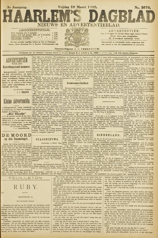 Haarlem's Dagblad 1892-03-18