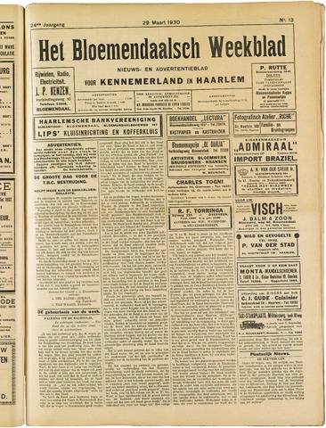 Het Bloemendaalsch Weekblad 1930-03-29