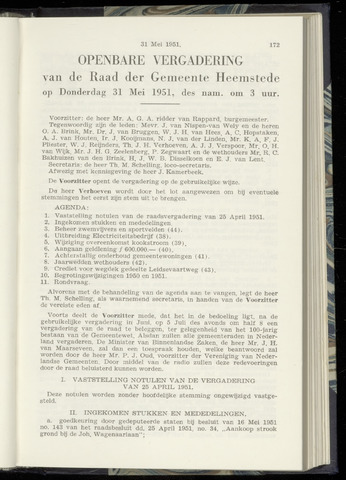 Raadsnotulen Heemstede 1951-05-31