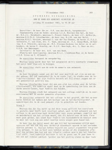 Raadsnotulen Heemstede 1983-11-25
