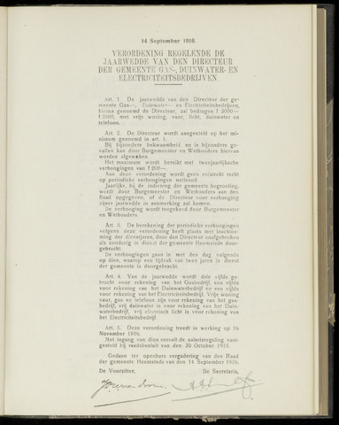 Raadsnotulen Heemstede 1916-09-14