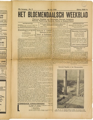 Het Bloemendaalsch Weekblad 1936-06-26