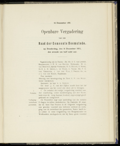 Raadsnotulen Heemstede 1911-12-14