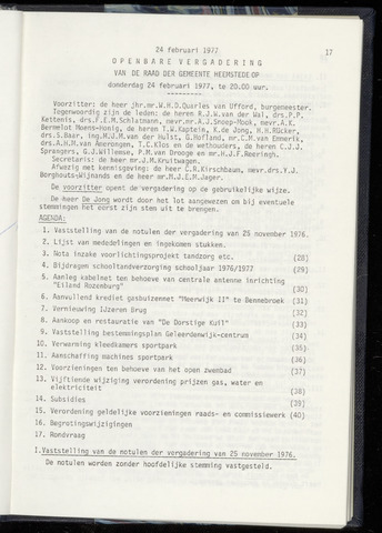 Raadsnotulen Heemstede 1977-02-24
