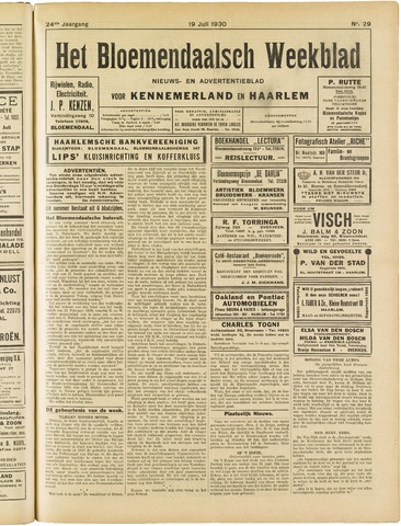 Het Bloemendaalsch Weekblad 1930-07-19