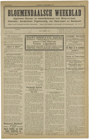 Het Bloemendaalsch Weekblad 1921-12-24