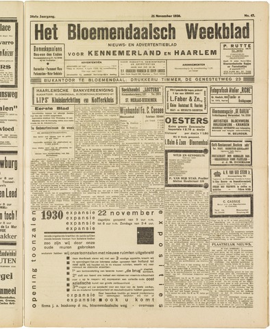 Het Bloemendaalsch Weekblad 1930-11-21
