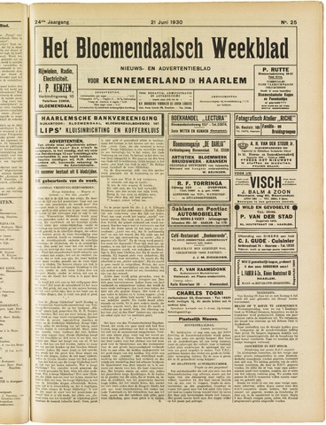 Het Bloemendaalsch Weekblad 1930-06-21