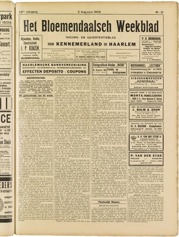 Het Bloemendaalsch Weekblad 1929-08-03