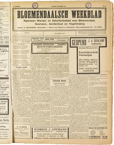 Het Bloemendaalsch Weekblad 1924-11-29