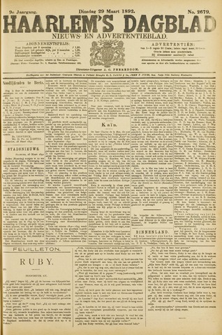 Haarlem's Dagblad 1892-03-29