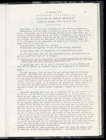 Raadsnotulen Heemstede 1977-12-16