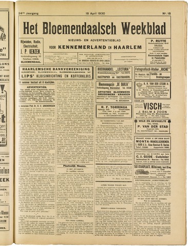 Het Bloemendaalsch Weekblad 1930-04-18