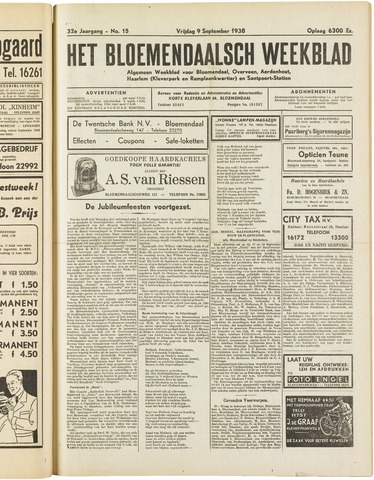 Het Bloemendaalsch Weekblad 1938-09-09