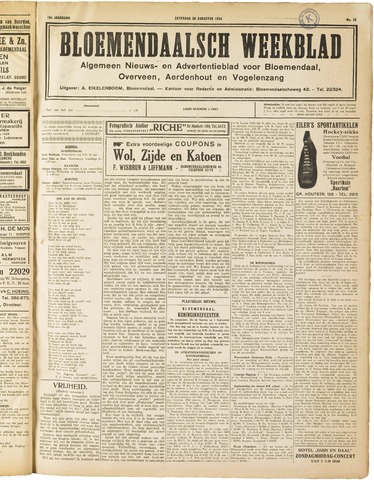 Het Bloemendaalsch Weekblad 1924-08-30