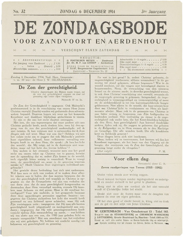 De Zondagsbode voor Zandvoort en Aerdenhout 1914-12-06